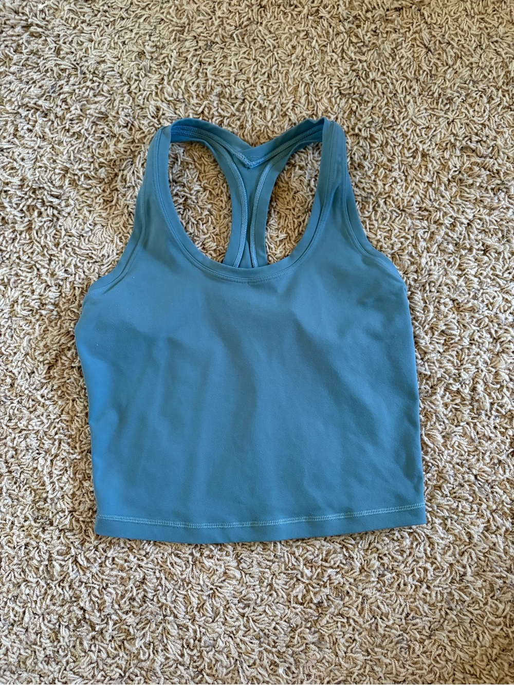 Teal Racerback Cropped Tank Top